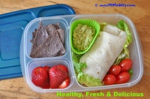 MOMables bean burrito in an easy lunch boxes container