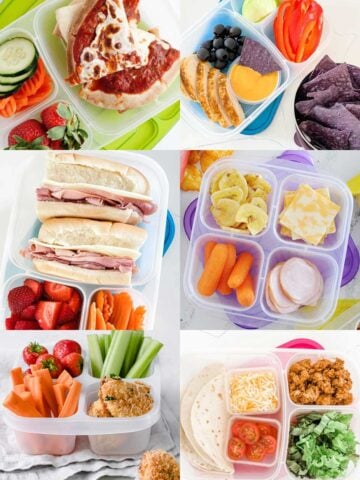 an image collage of healthy alternatives to lunchables