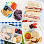 an image collage of six healthy homemade lunchables