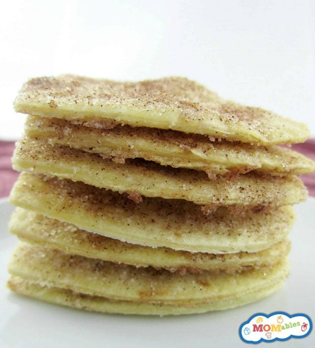 Stacked baked cinnamon chips MOMables