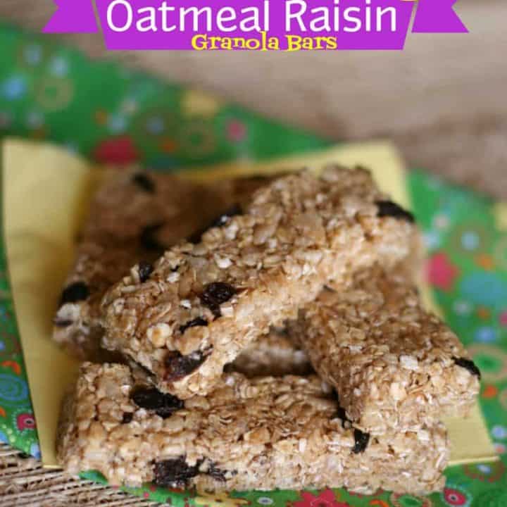 Chewy Oatmeal Raisin Granola Bar Recipe {copycat}