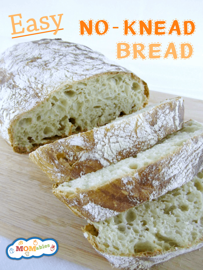 Easy No-Knead Bread Recipe perfect for the lunch box MOMables.com