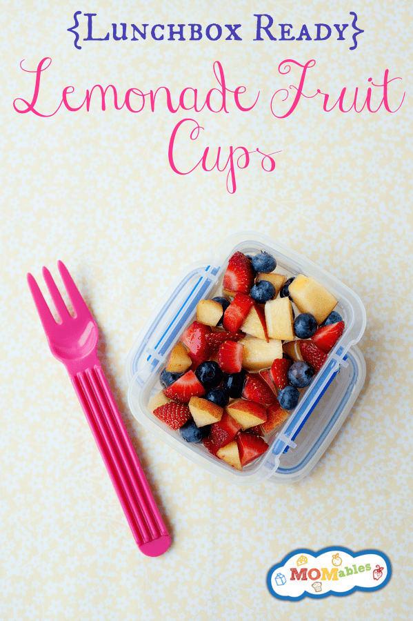Lemonade Homemade Fruit Cups via MOMables.com Easiest way to make homemade fruit cups ahead of time with real ingredients. They are perfect for the lunchbox!