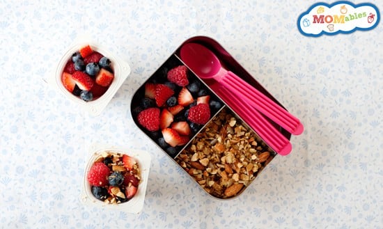 Lunchbox parfaits and yogurt packing tips via MOMables.com