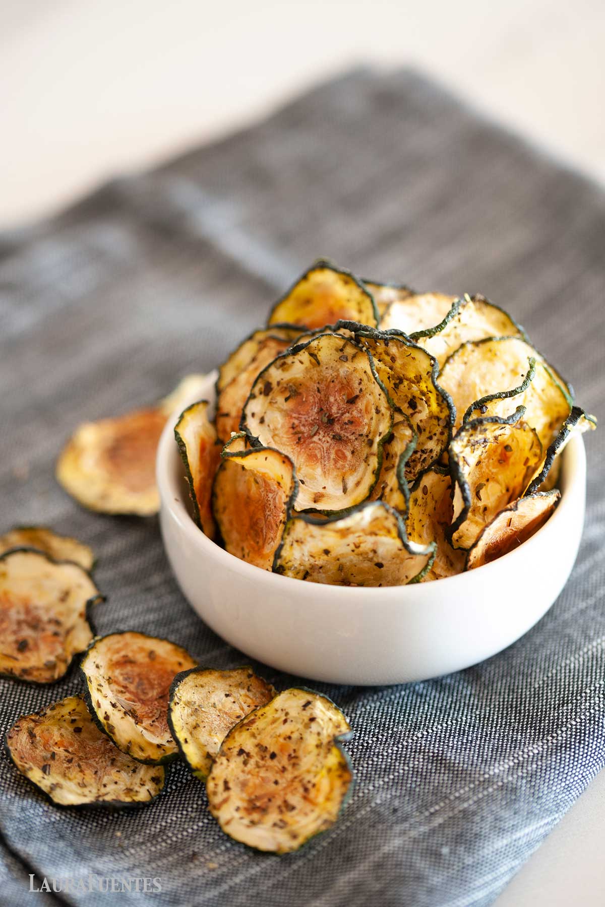 small bowl of zucchini chips