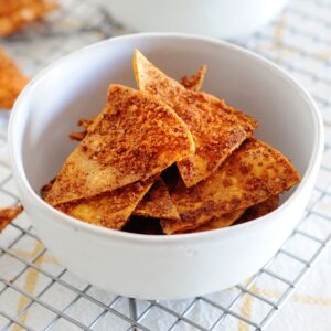 bowl of. homemade doritos
