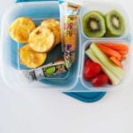 ham and cheese mini quiches in a lunchbox