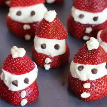 six strawberry santas 