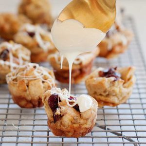 White Chocolate Cranberry Pudding Bites