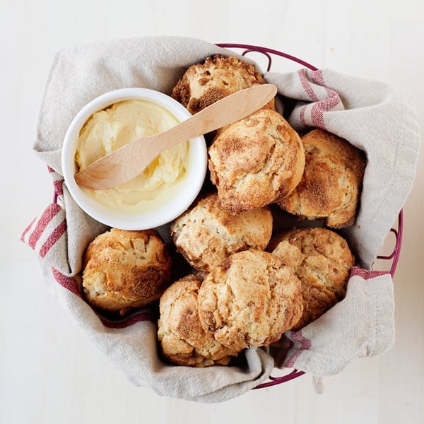 bowl full of apple muffins