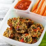 Pack a few Mini Quinoa Pizza Bites in your kid's lunch box for a healthy, gluten-free meal they will love! Full of pizza flavor & easy to prepare.