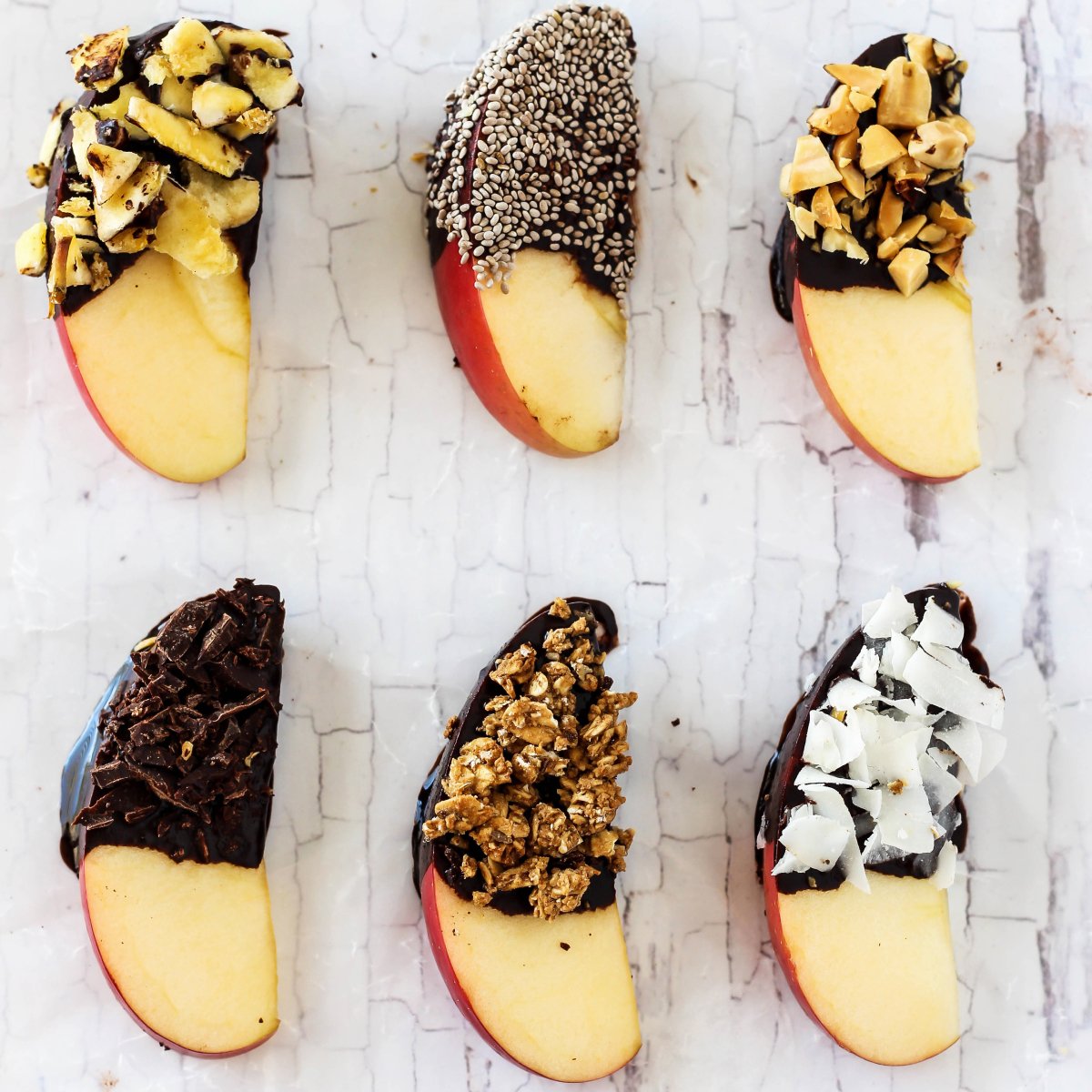 Chocolate Covered Apple Slices- 6 Ways!