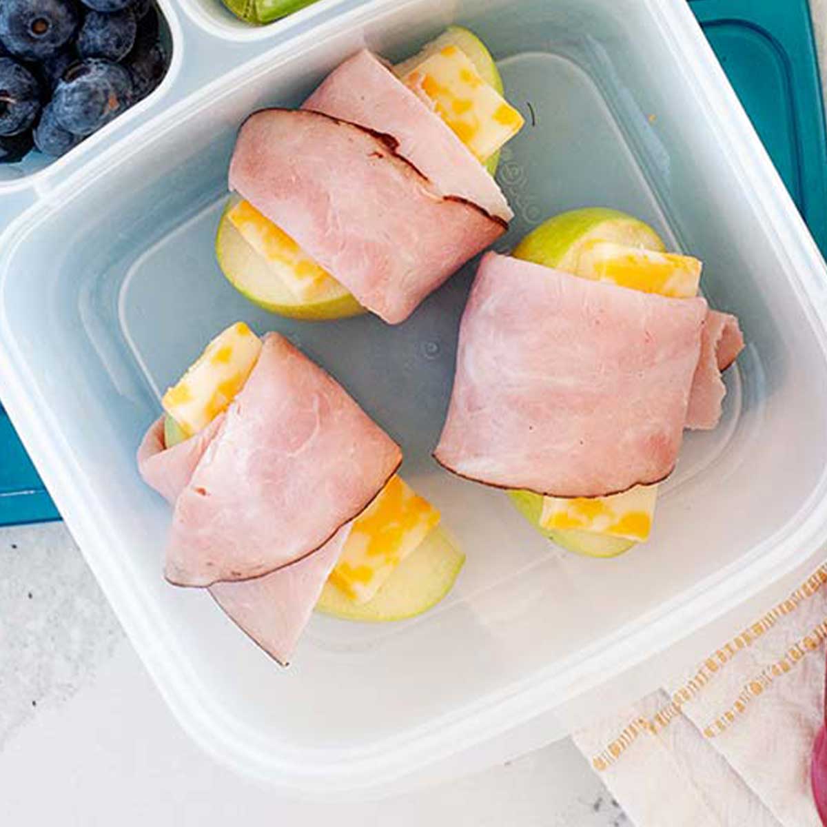 Ham & Cheese Apple Wraps School Lunch MOMables
