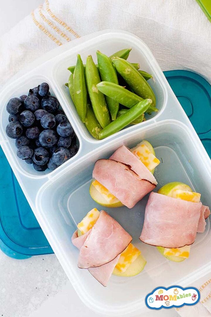 Ham & Cheese Apple Wraps School Lunch MOMables