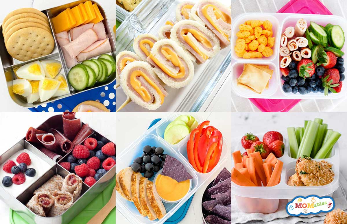 an image collage of school lunch ideas for picky eaters