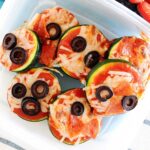 zucchini pizza bites in a school lunch container