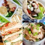 an image collage of protein school lunches for teenager athletes