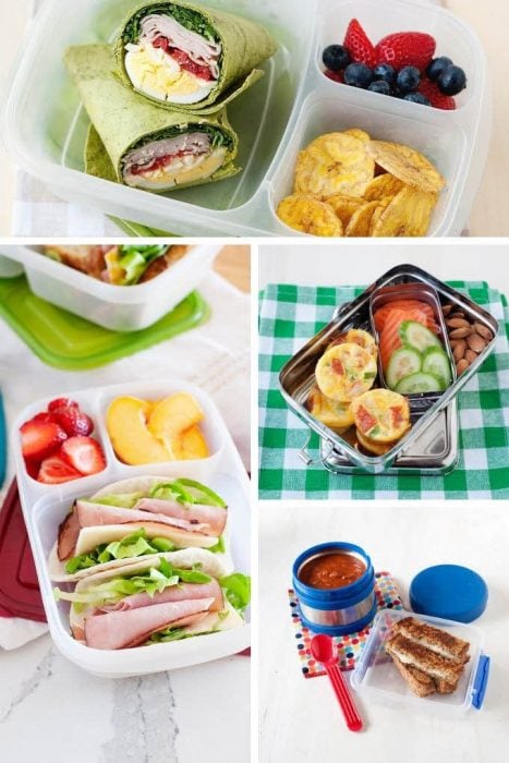 collage image of nut-free lunch ideas