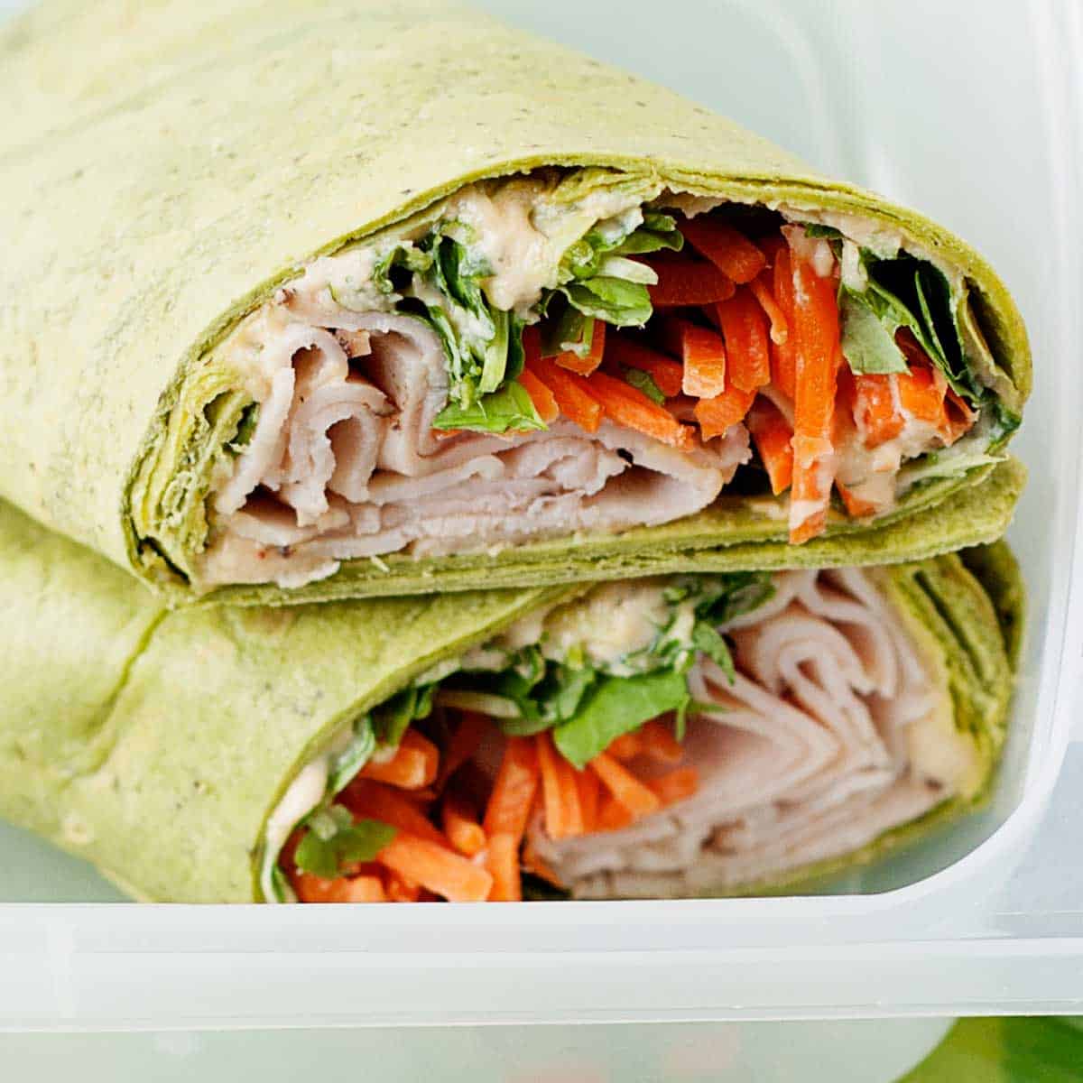 Turkey Hummus Wrap with Veggies