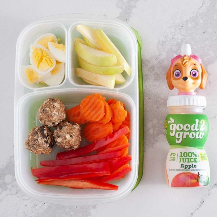 snack box for preschoolers with pa patrol juice bottle