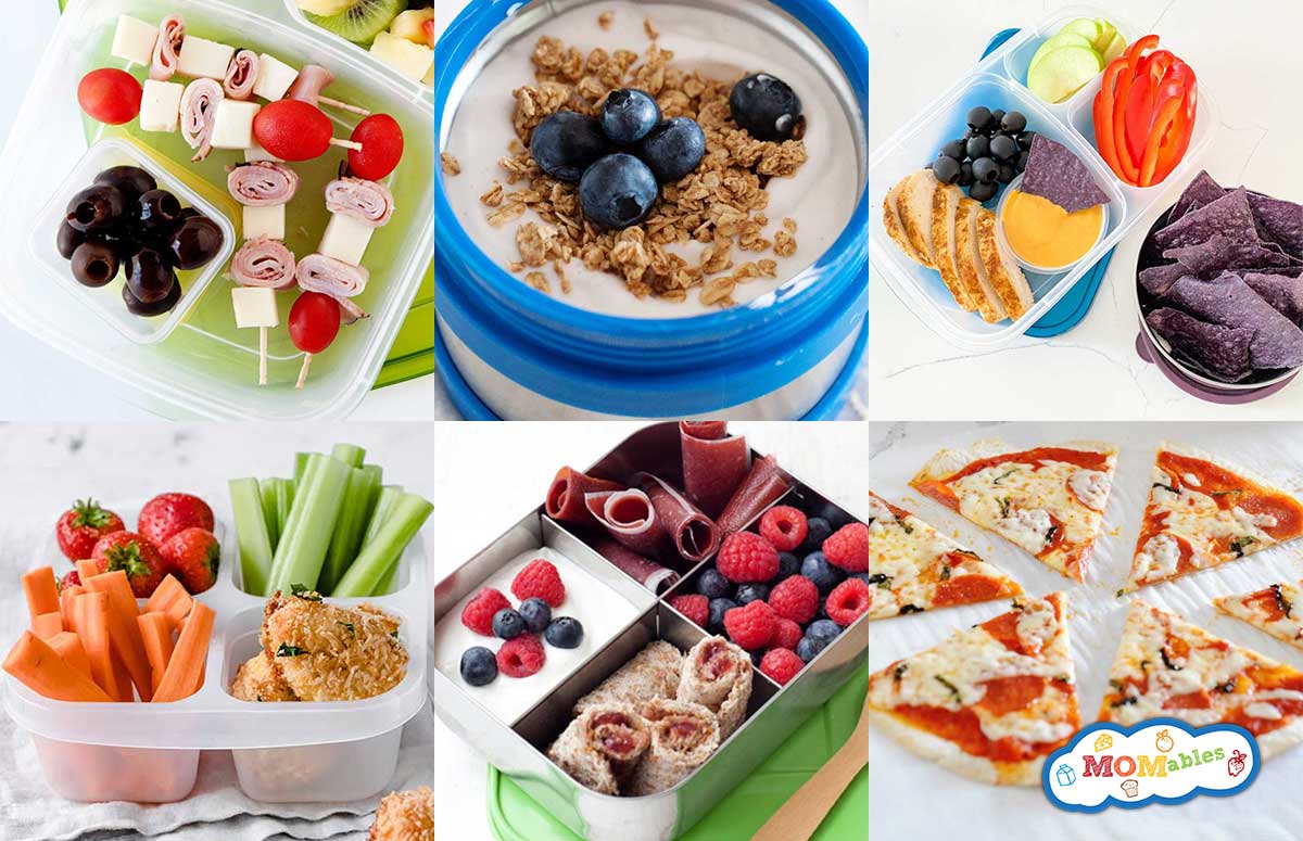 six images of lunch ideas for kindergarten age kids