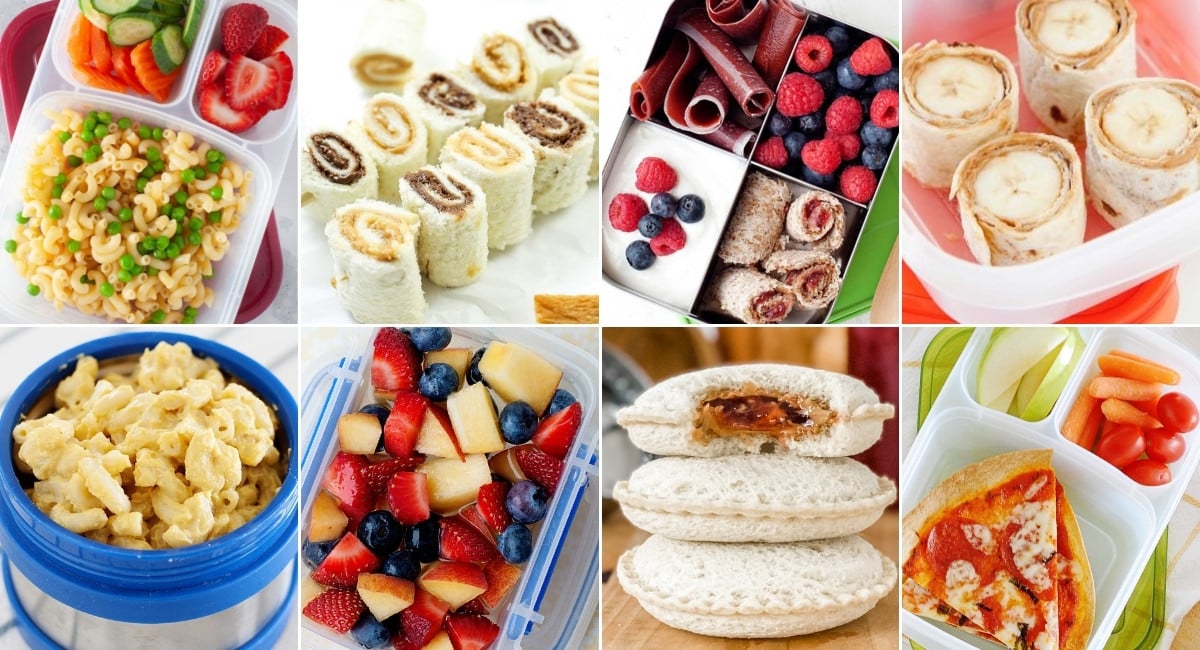 eight images of lunch ideas for kindergarten age kids