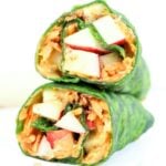 peanut butter apple wrap cut in half and stacked