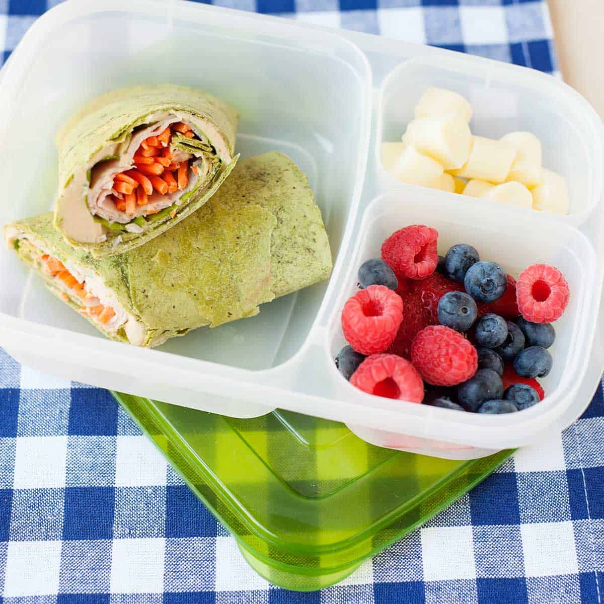 Spinach Wrap with Turkey & Hummus