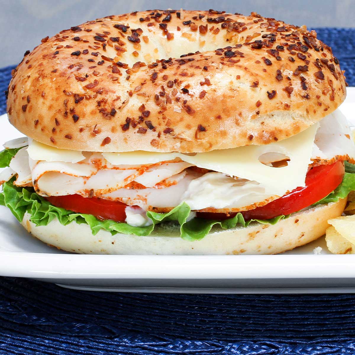 Turkey and Swiss Bagel Sandwich