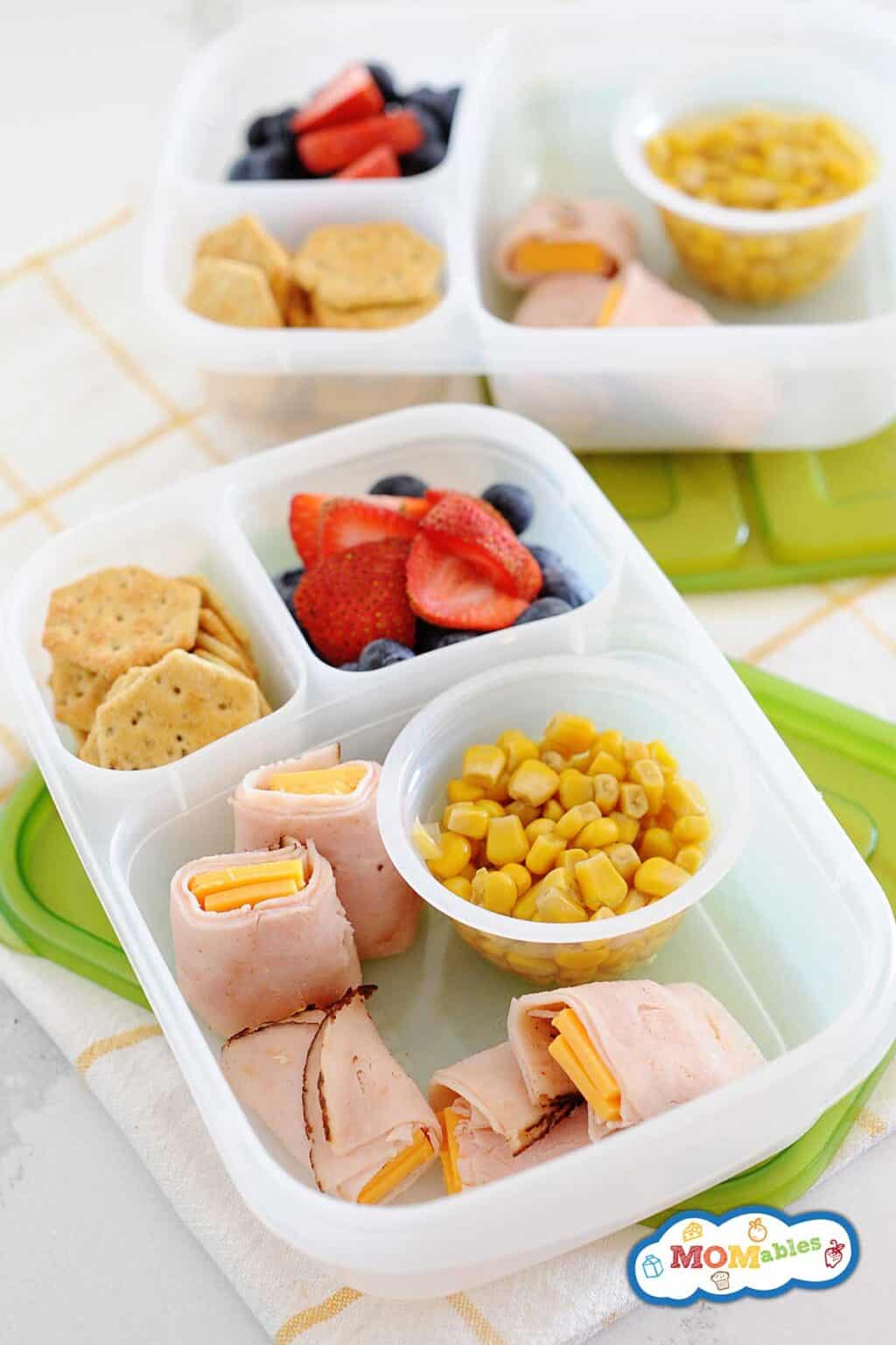 Ham and Cheese Roll Ups Bento Lunch | MOMables