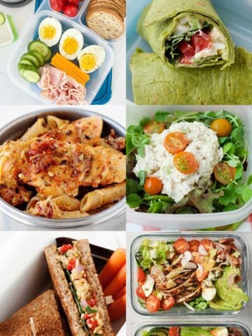 collage of middle school lunches