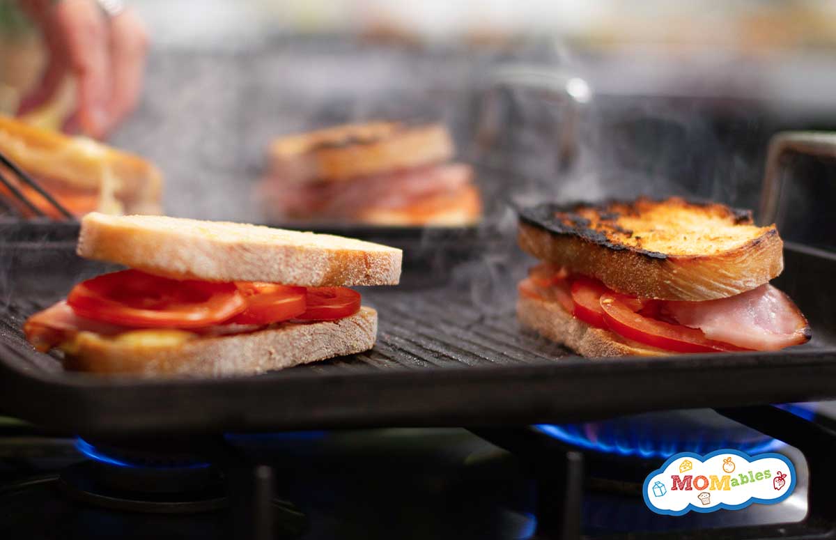 sandwiches on a grill