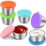 six small dip containers with lids