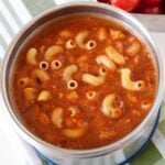 tomato pasta soup in a thermos