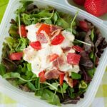 egg salad over lettuce