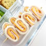 ham sandwich roll ups on small skewers