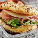Cloud bread sandwich in a tin lunchbox
