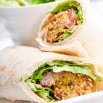 falafel tortilla wrap with lettuce