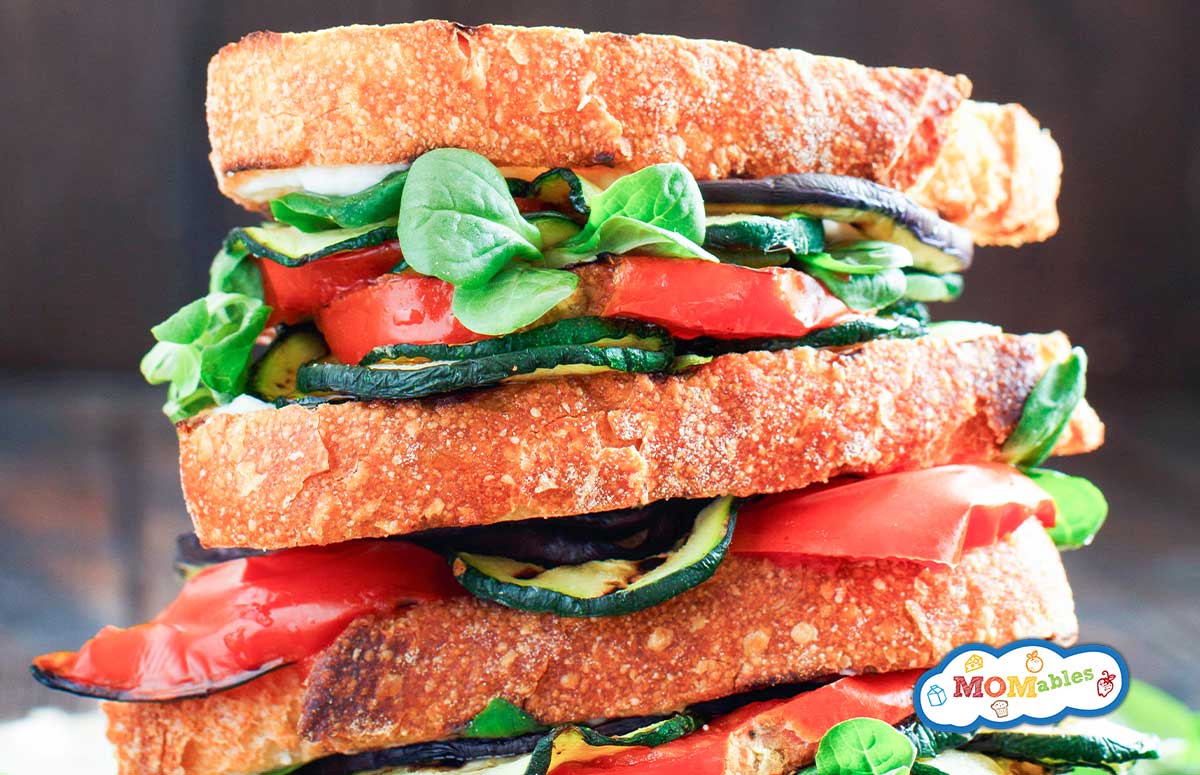 two grilled veggie sandwiches