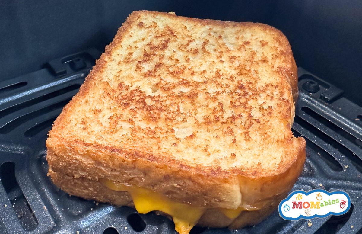 grilled cheese in an air fryer basket