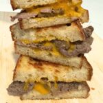 roasted grilled cheese sandwiches stacked
