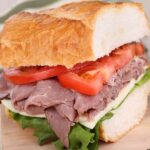 roast beef sandwich on french bread