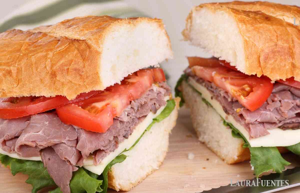 roast beef sandwich on french bread